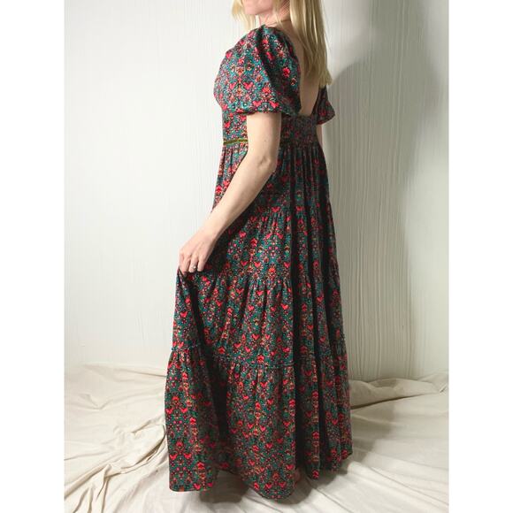 FREE PEOPLE "Ashley" Cordorouy Babydoll Puff Sleeve Maxi Dress US SMALL - Picture 10 of 16